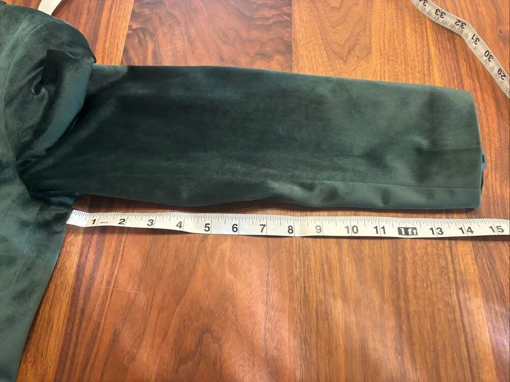 Isaac Mizrahi Boys Olive Green Velvet Lined Two-Button Blazer Jacket Size 14